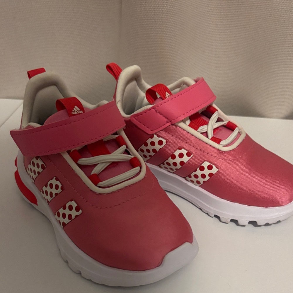 Adidas Toddler Girl Pink and Red Sneakers 7C